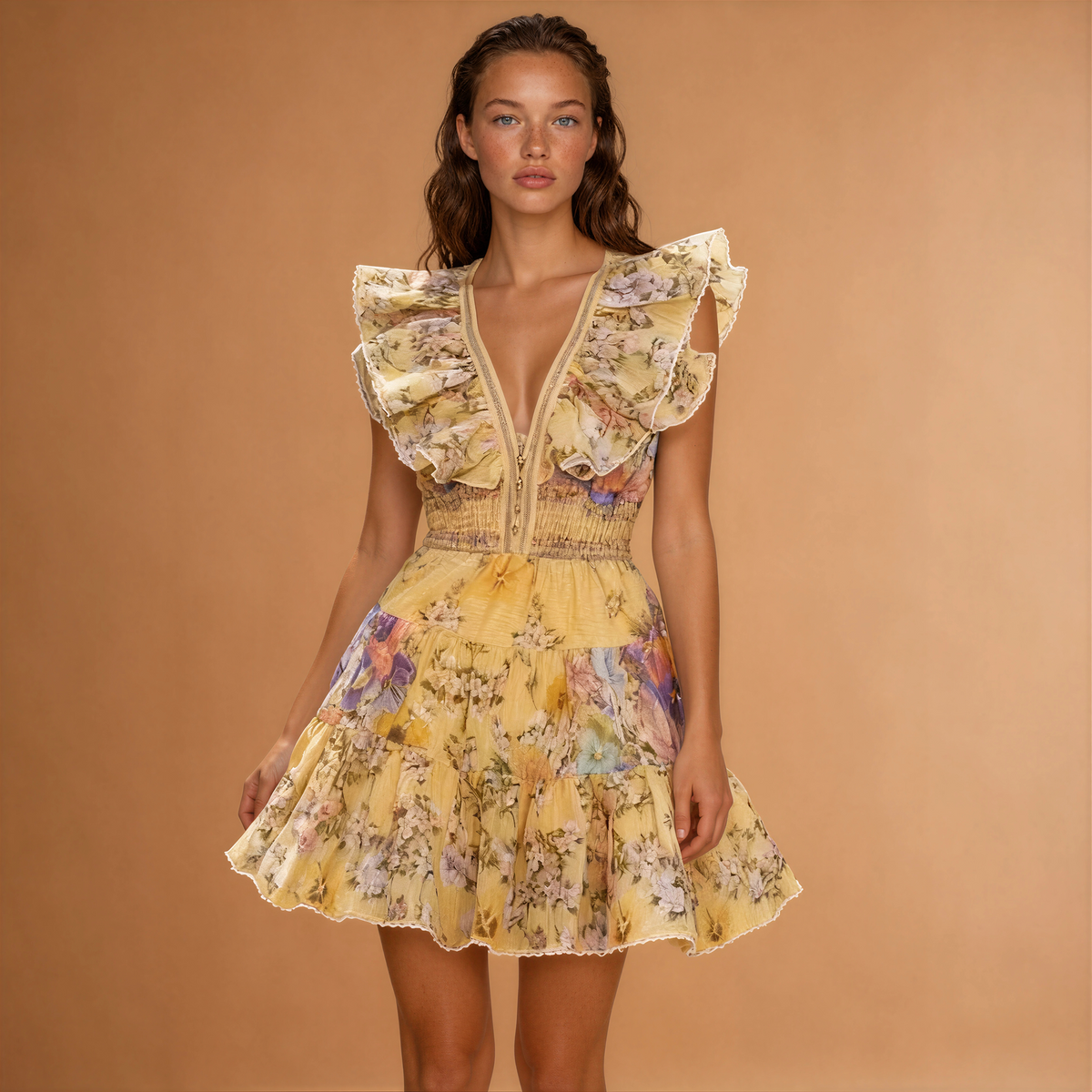 French Flying Sleeves Dress