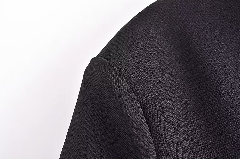 Gold Button Belted Blazer