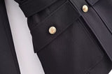Gold Button Belted Blazer