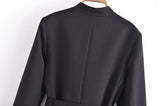 Gold Button Belted Blazer