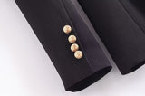 Gold Button Belted Blazer