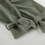 French Large Collared Lace up Windbreaker
