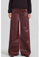Rouge High Waist Wide Leg Faux Leather Pants