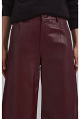 Rouge High Waist Wide Leg Faux Leather Pants