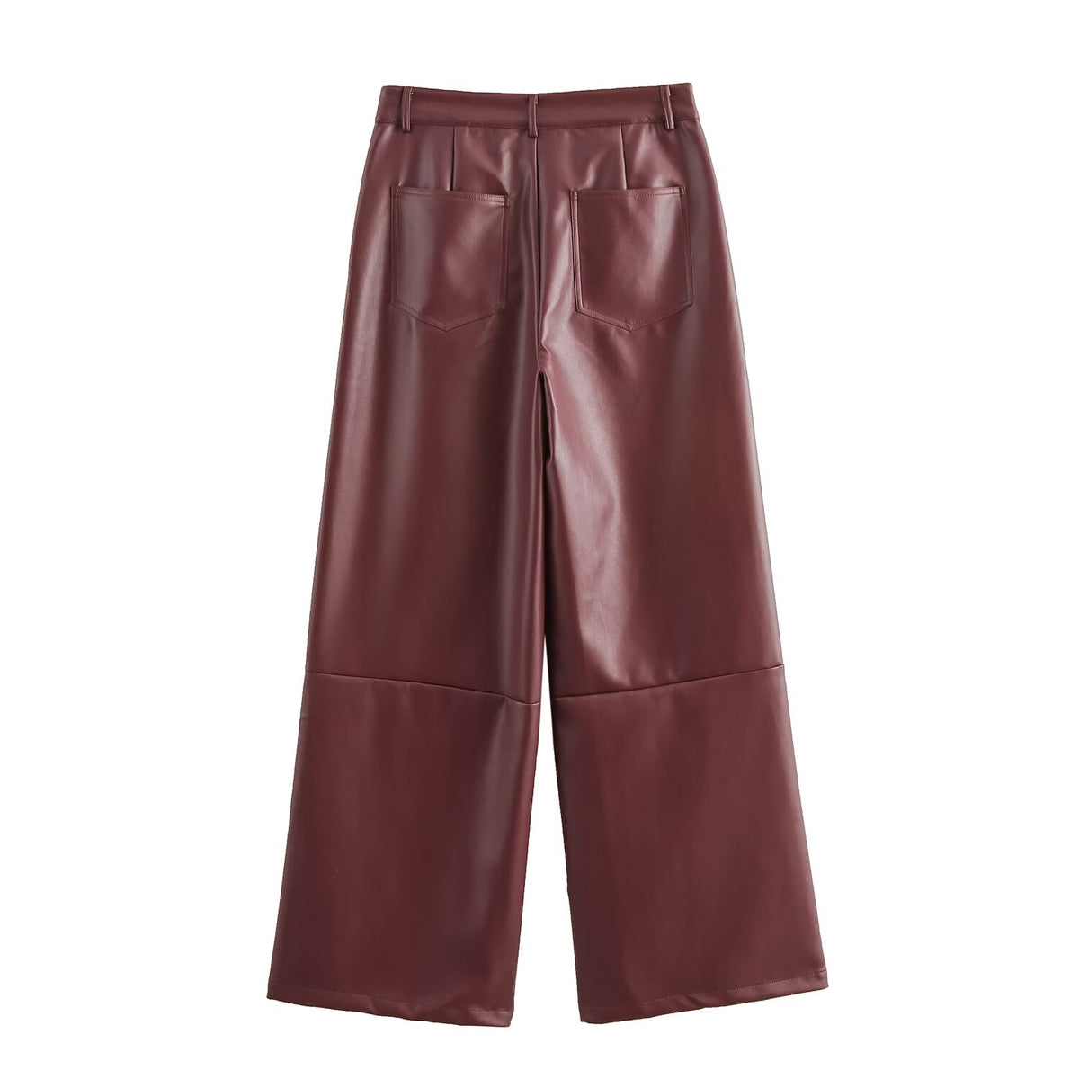 Rouge High Waist Wide Leg Faux Leather Pants