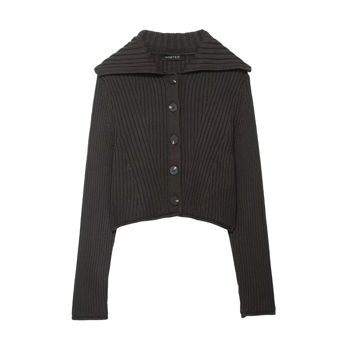 Autumn Large Collared  Button Knitted Cardigan