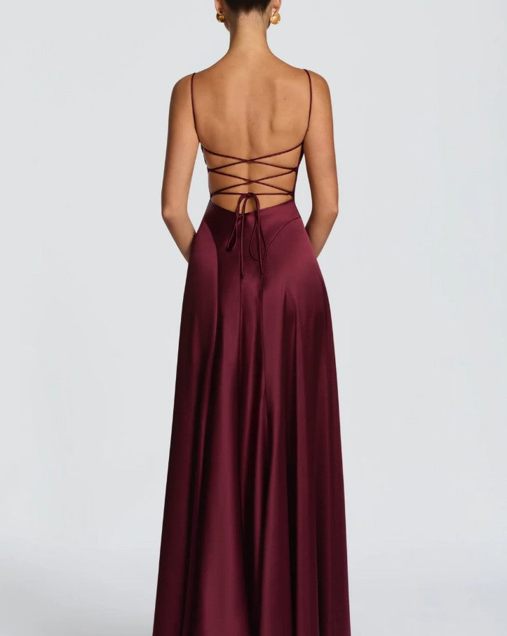 Satin Back Laced Dress
