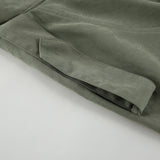 French Large Collared Lace up Windbreaker