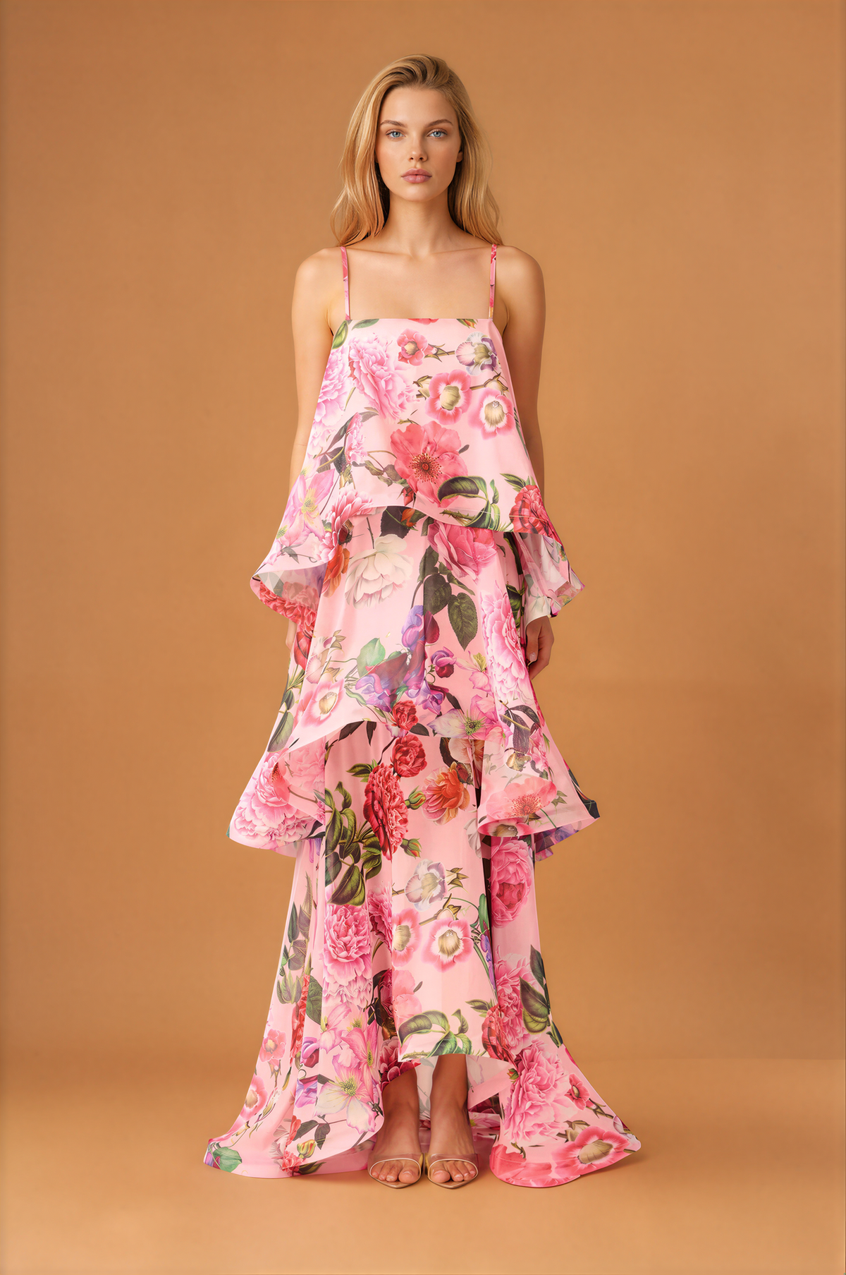 Multi Layer Cake Long Strap Dress