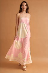 Bandeau Strapless Printed Dress