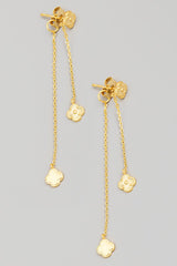 Clover Charm Chain Dangle Earrings