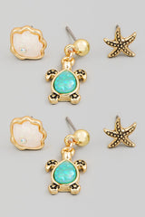 Sea Themed Stud Earrings Set