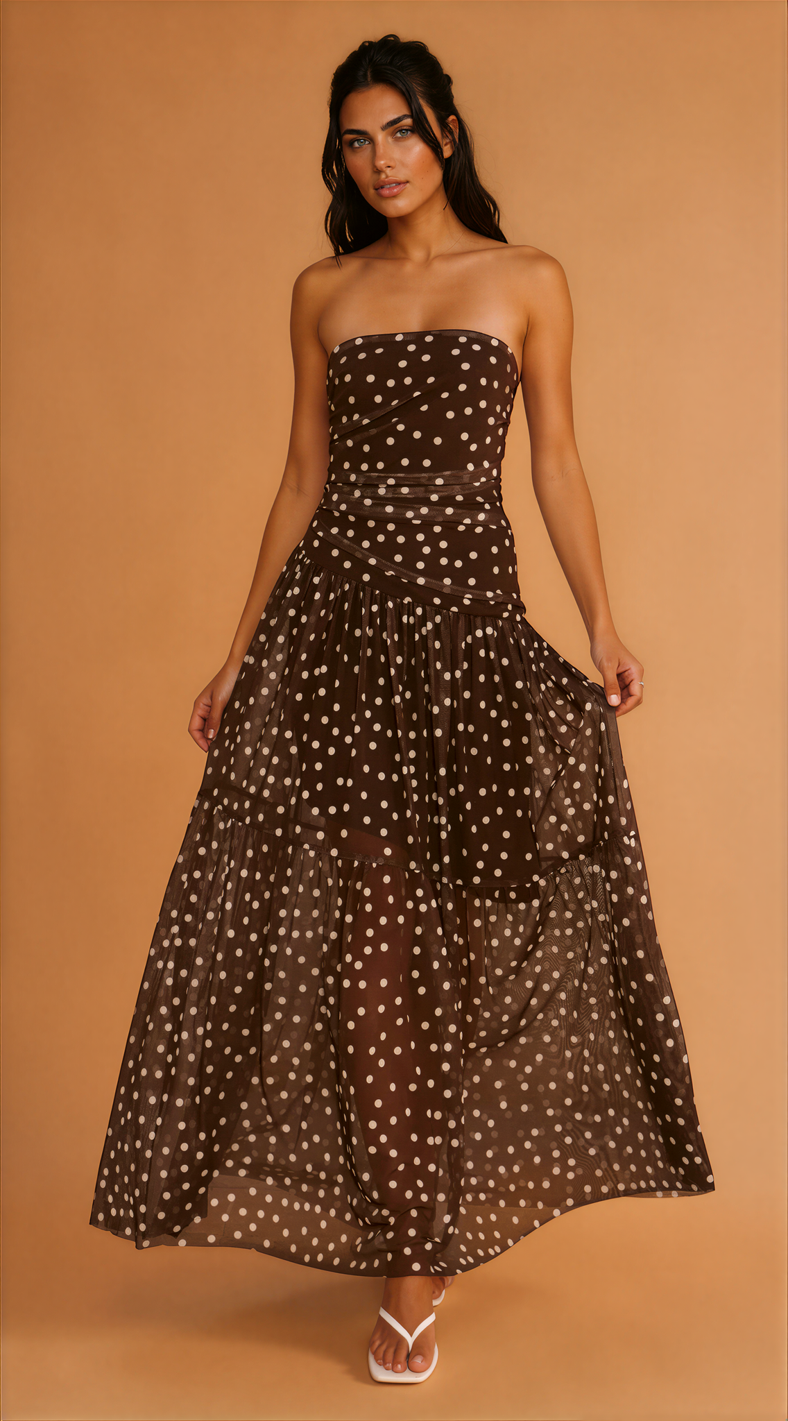 Sue Polka Dot Print Maxi Dress