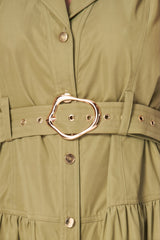 Miranda Olive Button Down Dress