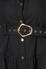 Miranda Black Button Down Dress
