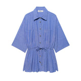 Women Clothing Spring Linen Blended Tour Safari Jacket Shirt