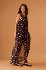Mesh Polka Dot Maxi Dress