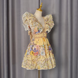 French Flying Sleeves Dress