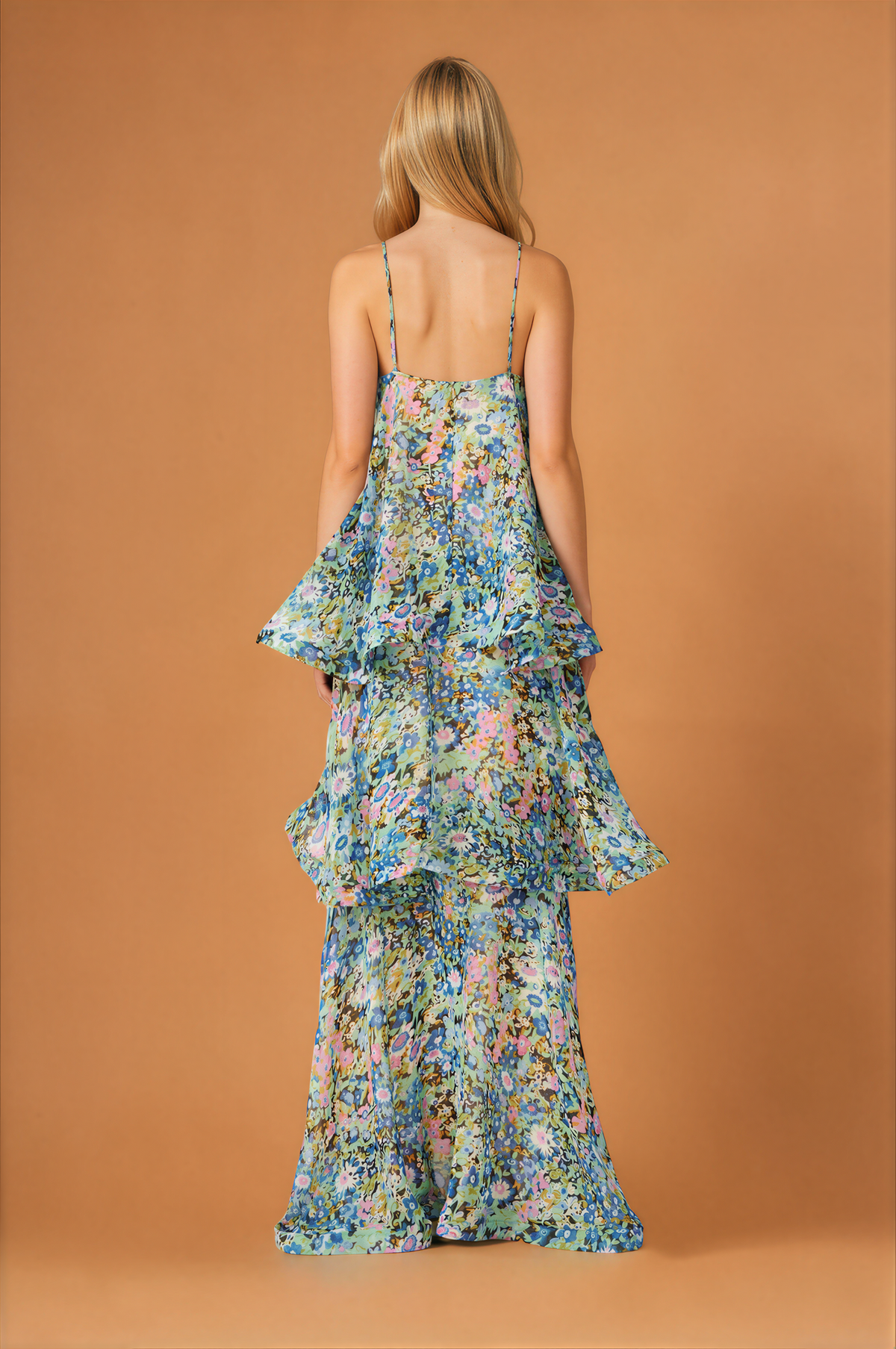Multi Layer Cake Long Strap Dress