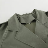 French Large Collared Lace up Windbreaker