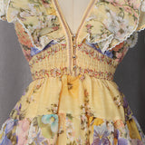 French Flying Sleeves Dress