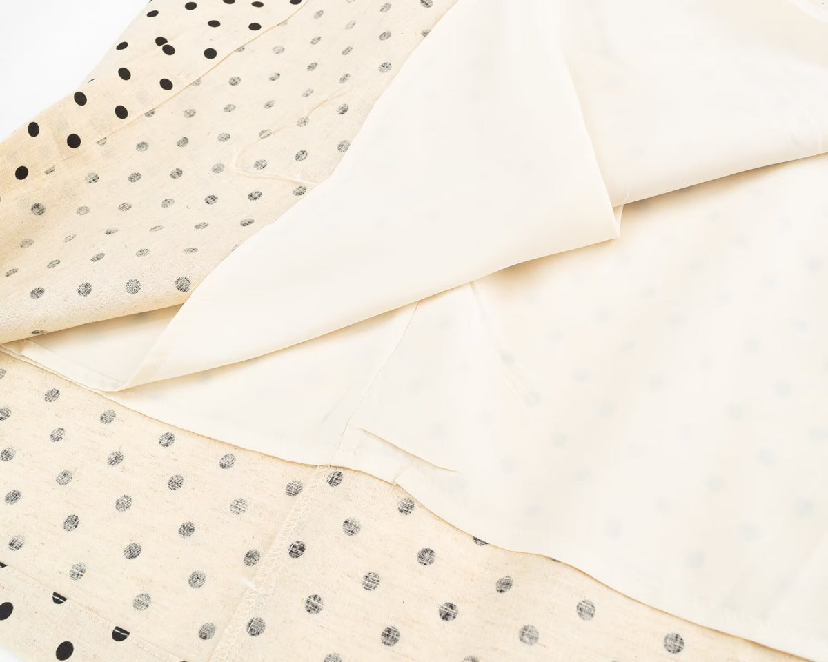 Polka Dot Pleated Waist Tight Midi Dress