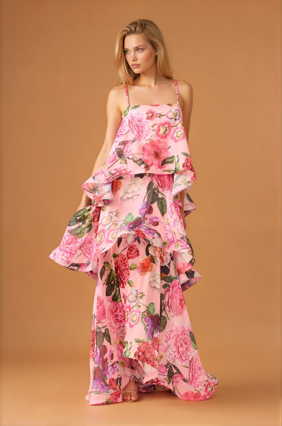 Multi Layer Cake Long Strap Dress