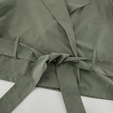 French Large Collared Lace up Windbreaker