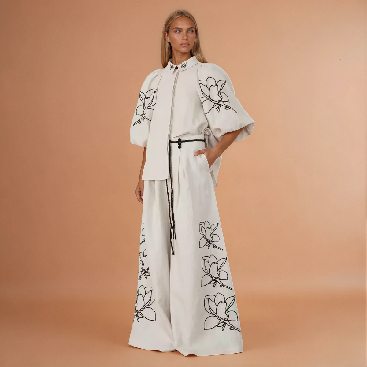Sue Embroidered Beige Top