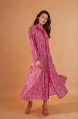 Rose Button Down Maxi Dress