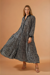 Black Button Down Maxi Dress