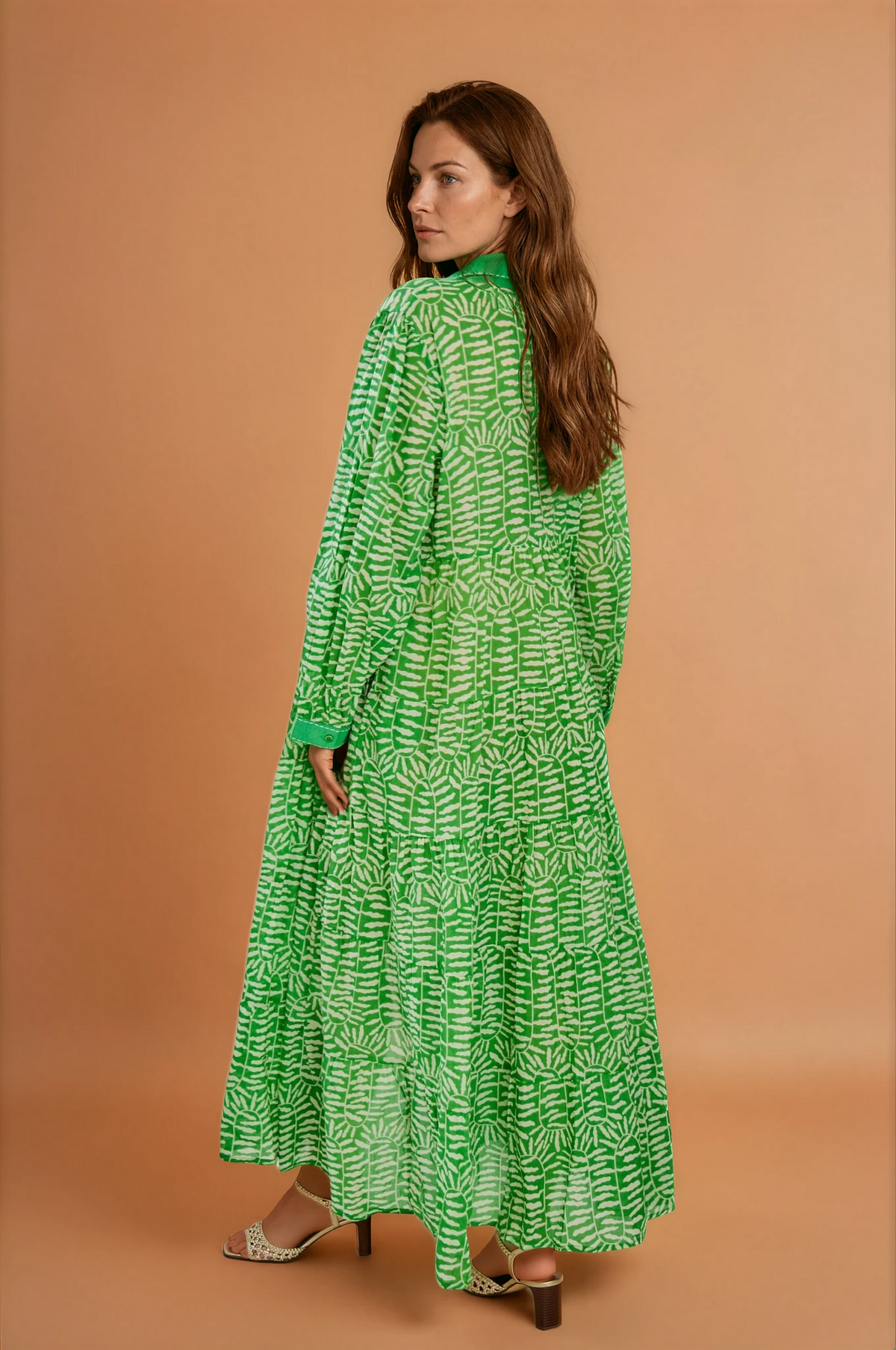 Green Button Down Maxi Dress