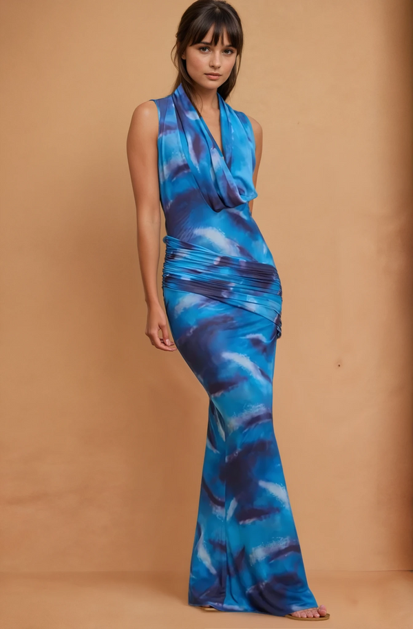 Hot Nights Mesh Cowl Dress