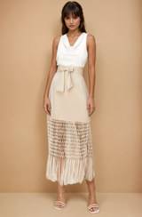 Soni Fringe Hem High Waist Skirt