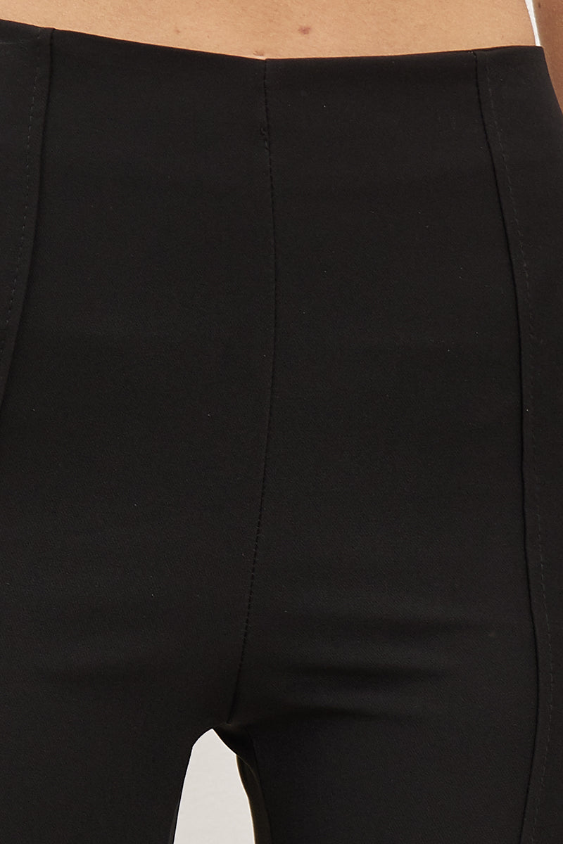 Black Front Slit Pants - NIXII Clothing