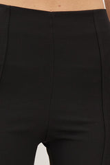 Black Front Slit Pants - NIXII Clothing