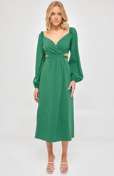 Emerald Green Midi Dress - NIXII Clothing