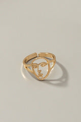 Openwork abstract face adjustable ring - NIXII Clothing